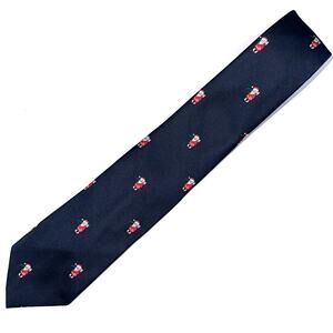 Vintage Alynn Neckwear 1982 Golfing Santa Navy Blue Christmas Tie